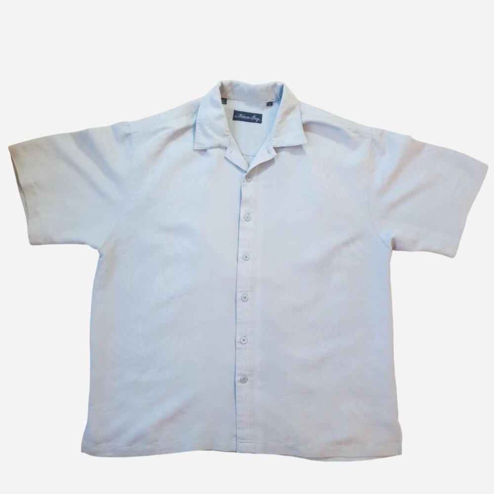 Milano Bay baby blue short sleeve button up Hawaiian shirt - Men's size large
